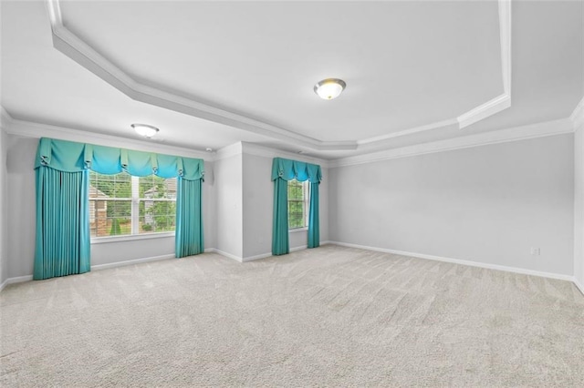6535 Crosscreek Ln, Flowery Branch, GA 30542 - unfurnished room with a raised ceiling, crown molding, and carpet floors