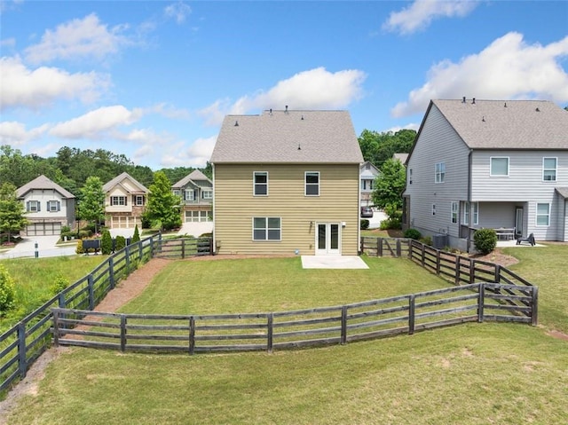 6535 Crosscreek Ln, Flowery Branch, GA 30542 - rear view of property featuring a patio, a fenced backyard, and a residential view