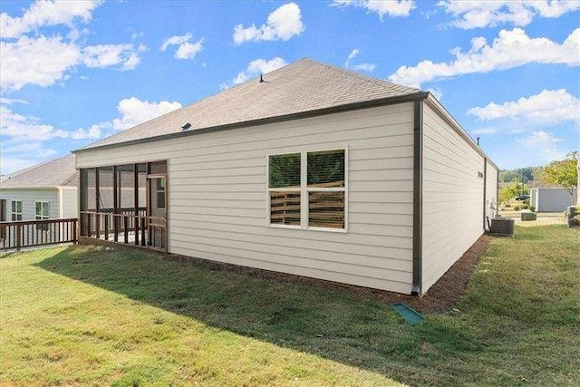 view of property exterior with a yard