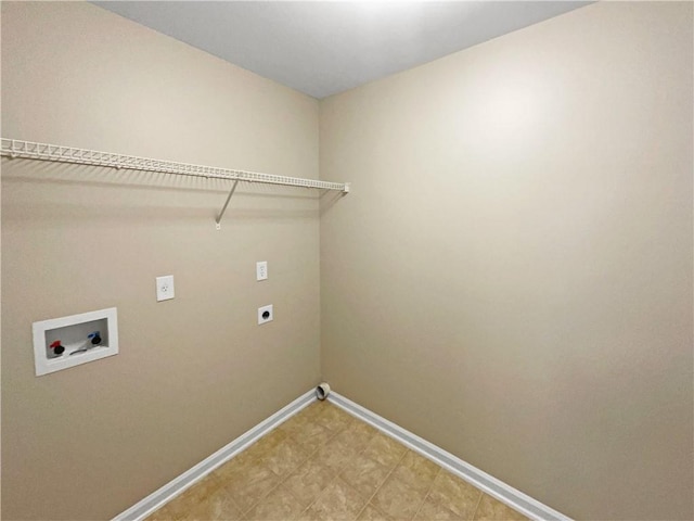 laundry area with hookup for an electric dryer and washer hookup