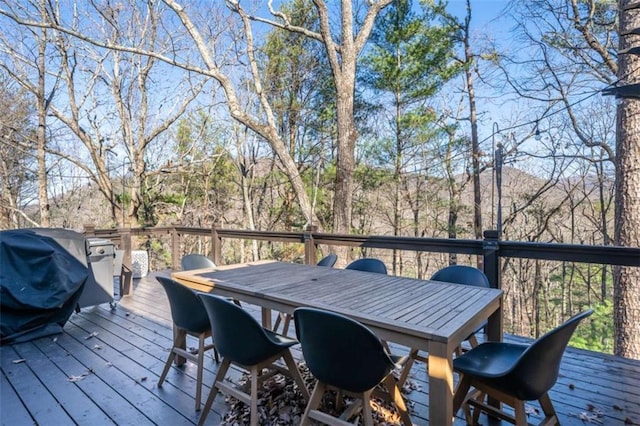 60 Laurel Ridge Ct, Ellijay, GA 30540 - wooden deck with outdoor dining space