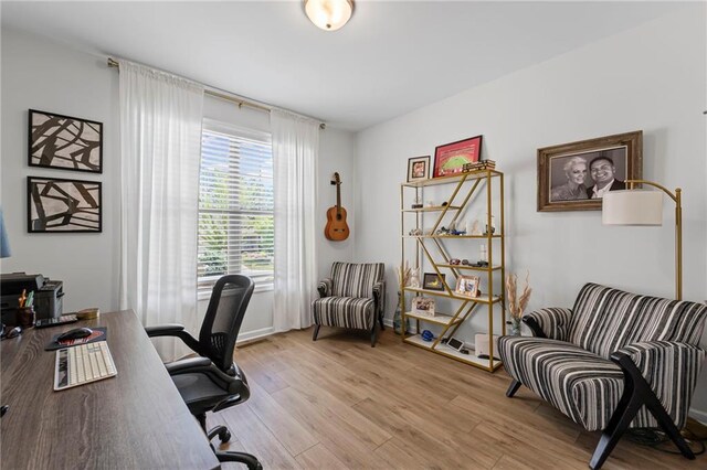 office featuring light wood-type flooring