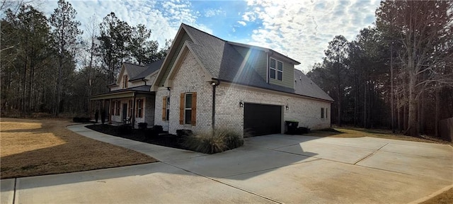 view of home's exterior with a garage