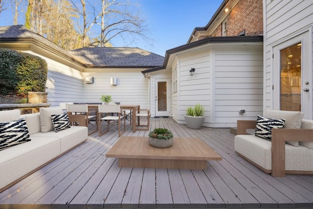 deck featuring an outdoor hangout area