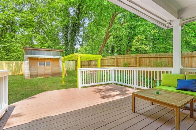 747 Dill Ave SW, Atlanta, GA 30310 - wooden deck featuring an outbuilding
