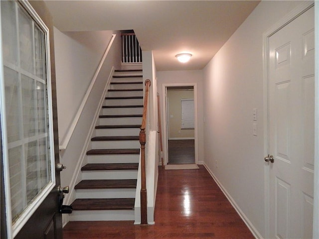 2199 Landing Walk Dr, Duluth, GA 30097 - stairway featuring wood finished floors and baseboards