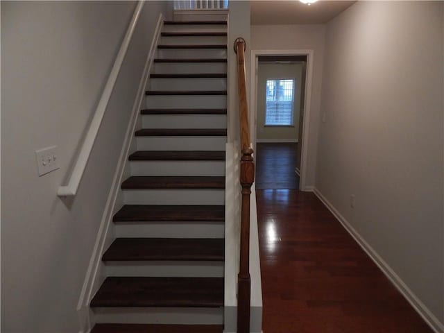 2199 Landing Walk Dr, Duluth, GA 30097 - stairs with baseboards and wood finished floors
