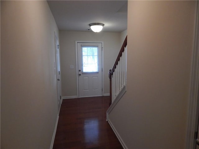 2199 Landing Walk Dr, Duluth, GA 30097 - entryway with stairway and dark wood-style flooring