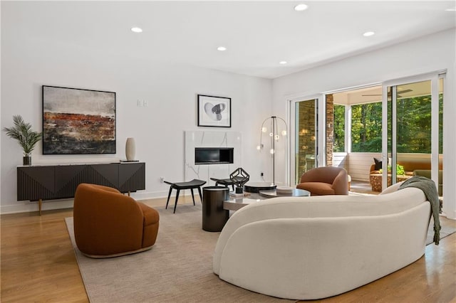 living room featuring hardwood / wood-style floors