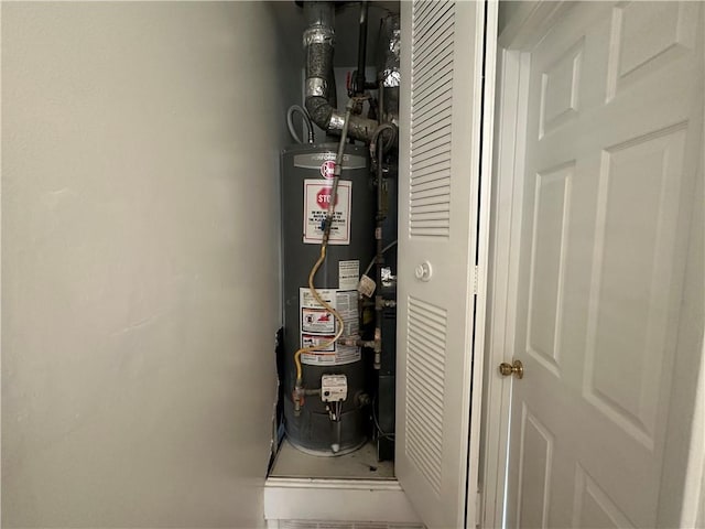 utility room featuring water heater