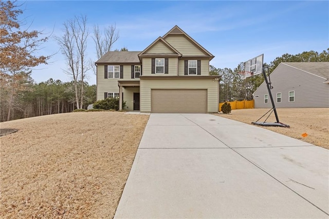 view of front of house with a garage