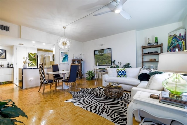 130 26th St NW Unit 701, Atlanta, GA 30309 - living room with a ceiling fan