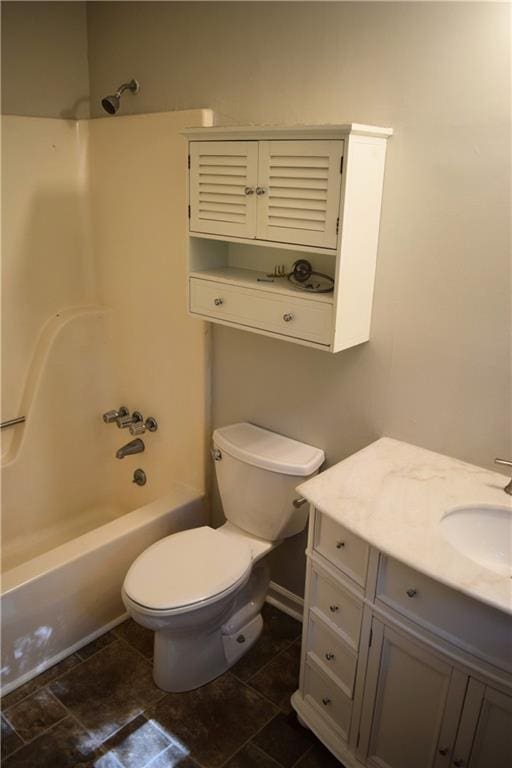 157 Sequoyah Cir, Canton, GA 30115 - bathroom featuring vanity, bathing tub / shower combination, toilet, and tile patterned flooring