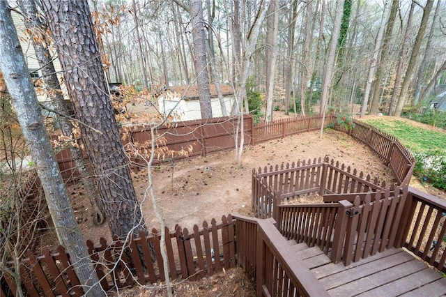 view of yard featuring a fenced backyard