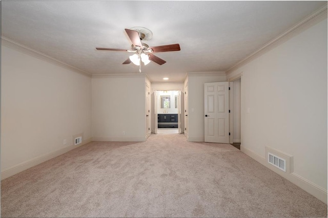 6141 Windsong Way, Smoke Rise, GA 30087 - carpeted empty room with a ceiling fan, ornamental molding, and baseboards