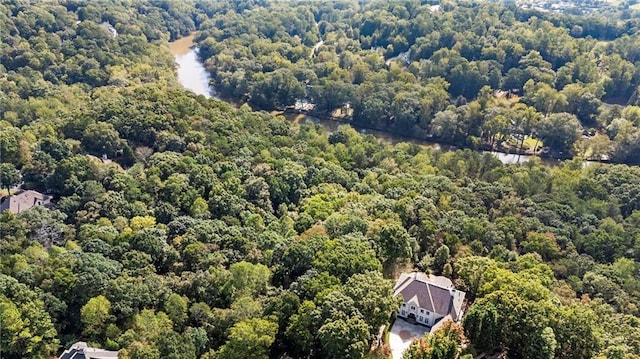 aerial view with a forest view