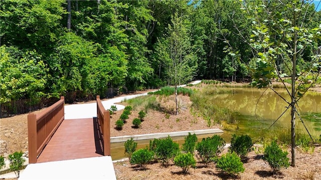 view of property's community featuring a water view