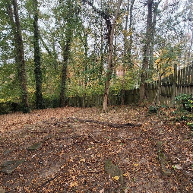 view of yard with fence