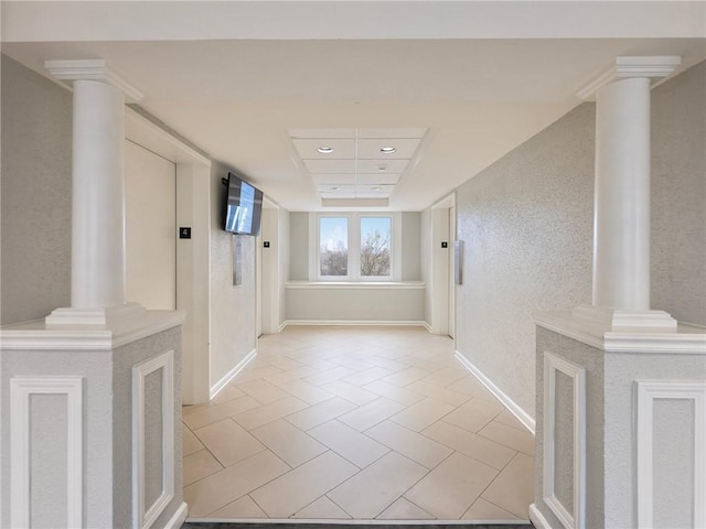 2479 Peachtree Rd NE Unit 407, Atlanta, GA 30305 - corridor with decorative columns, recessed lighting, and baseboards