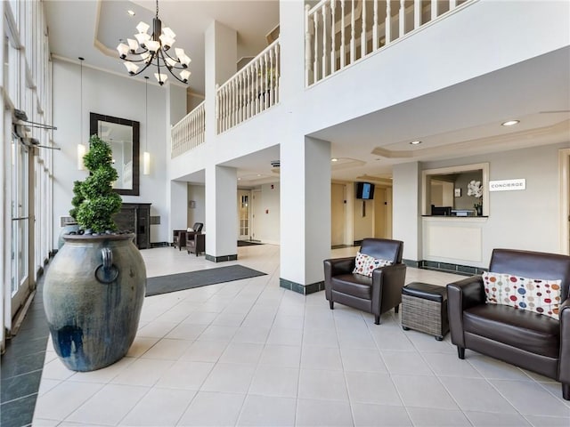 2479 Peachtree Rd NE Unit 407, Atlanta, GA 30305 - community lobby with a high ceiling and recessed lighting