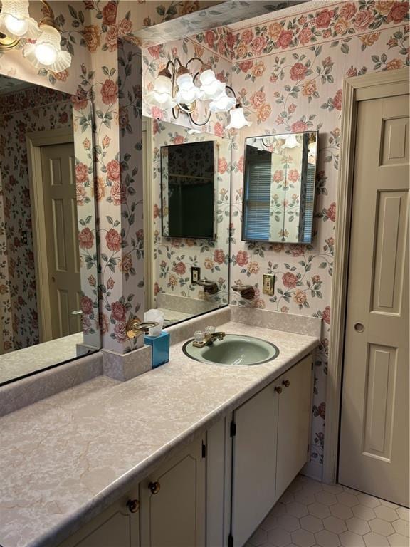 bathroom featuring tile patterned floors and vanity