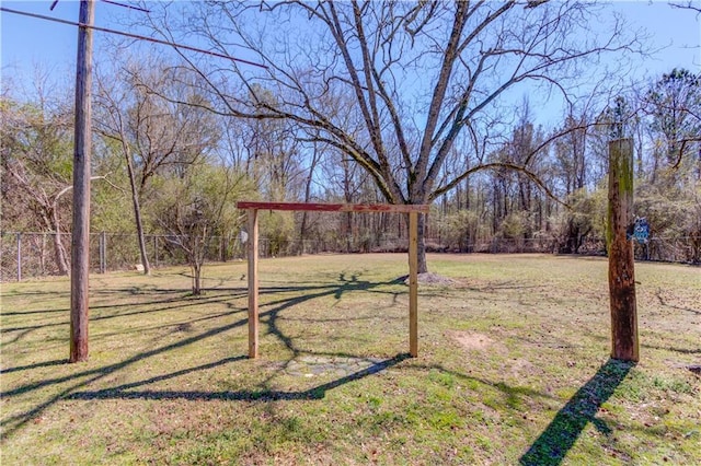 view of yard with fence