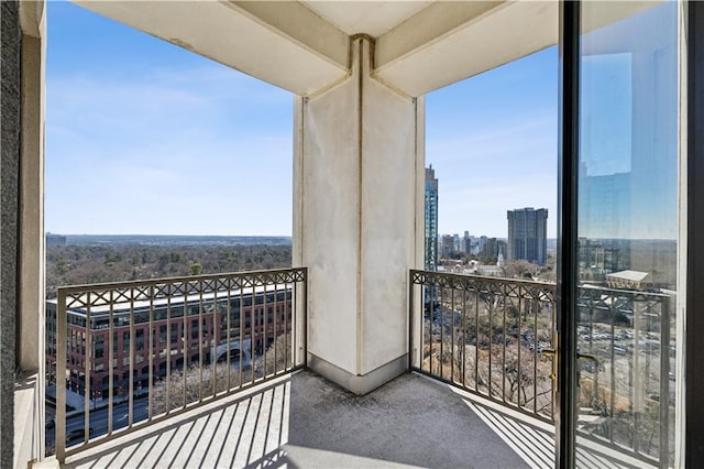 balcony with a view of city