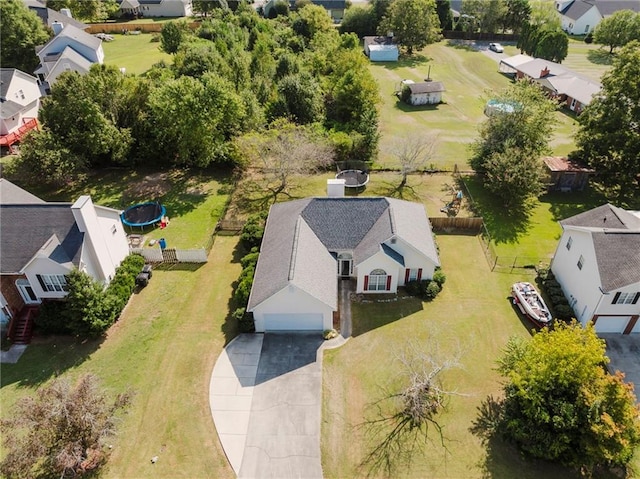 aerial view featuring a residential view