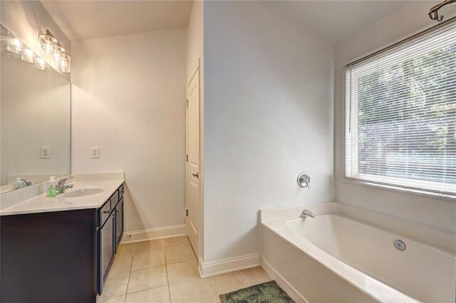 bathroom featuring tile patterned flooring and plus walk in shower