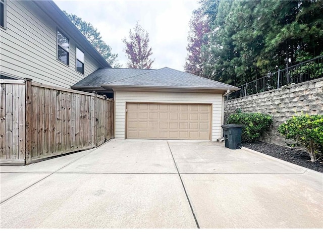 view of garage