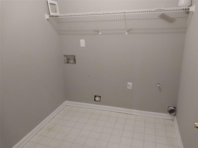 laundry area featuring hookup for an electric dryer, washer hookup, and hookup for a gas dryer