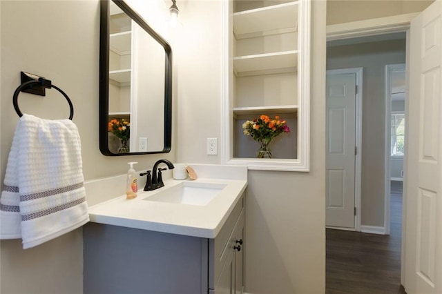 216 Hickory Way, Canton, GA 30115 - bathroom featuring vanity and wood finished floors