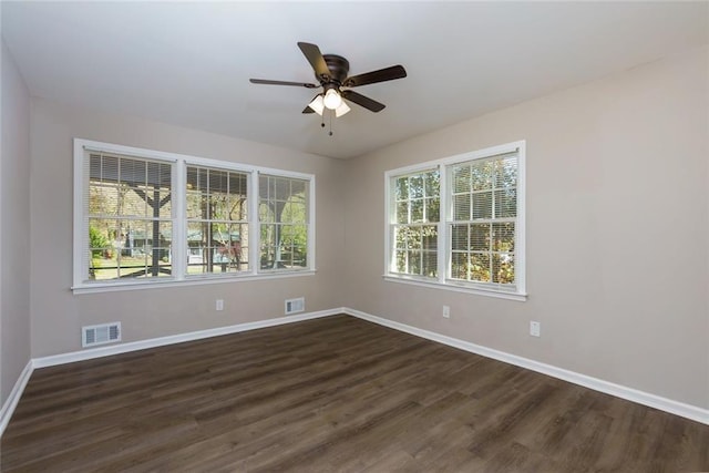 216 Hickory Way, Canton, GA 30115 - unfurnished room featuring dark wood finished floors and ceiling fan
