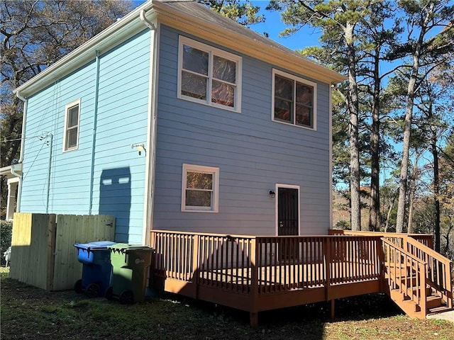 back of property with a deck