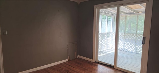 interior space featuring dark wood-type flooring