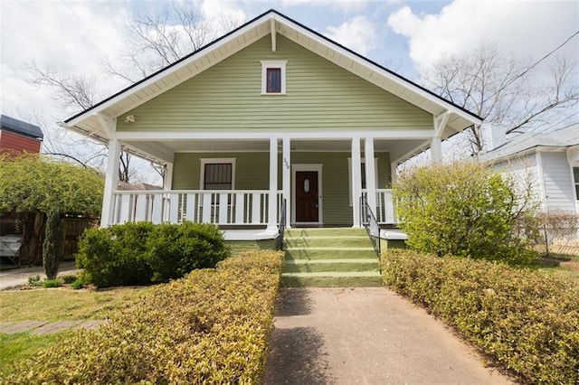 bungalow-style home featuring covered porch