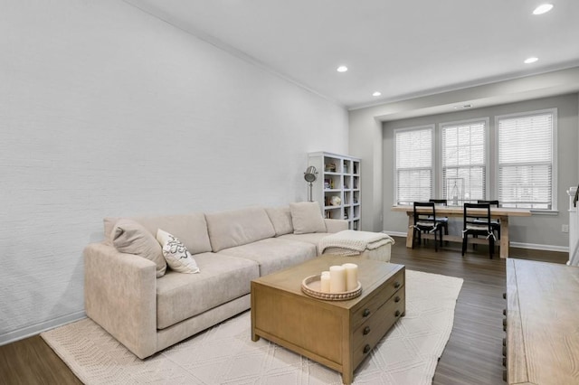 living room featuring light hardwood / wood-style flooring