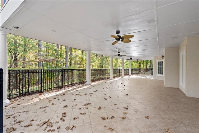 view of patio / terrace with ceiling fan