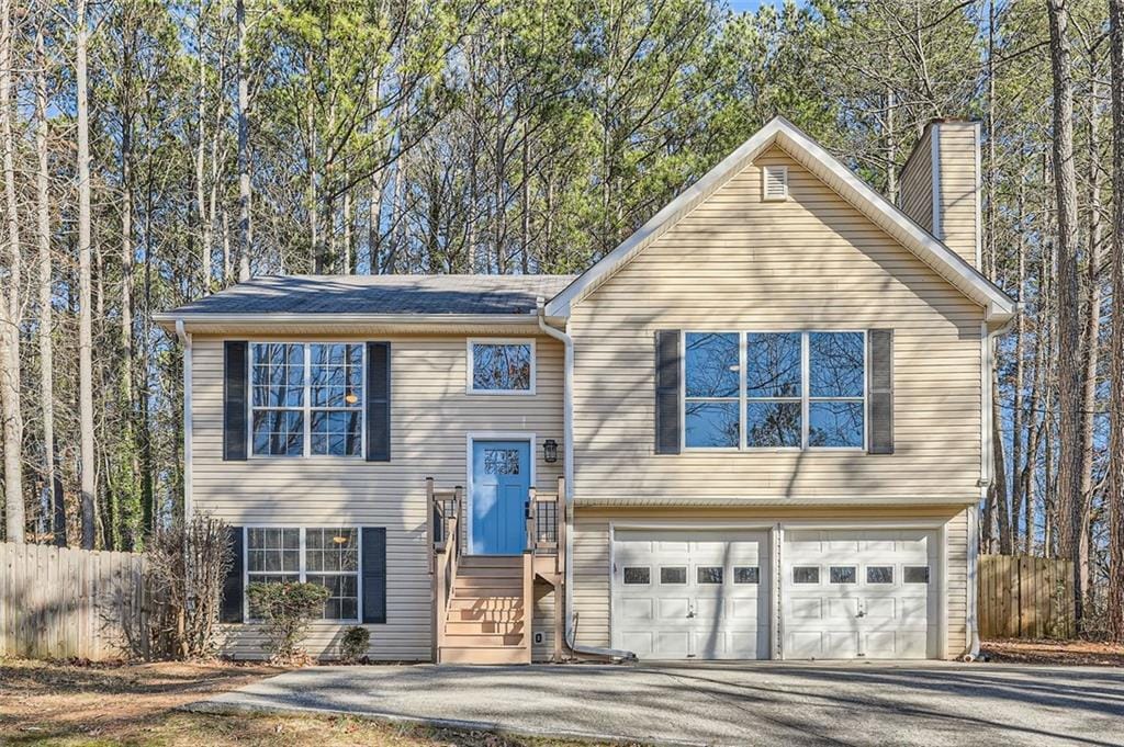 split foyer home with a garage