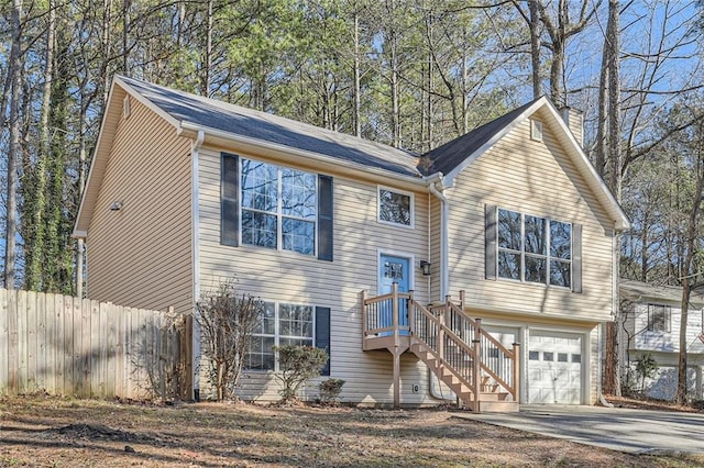 split foyer home with a garage