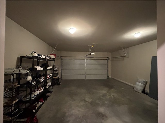 garage featuring a garage door opener