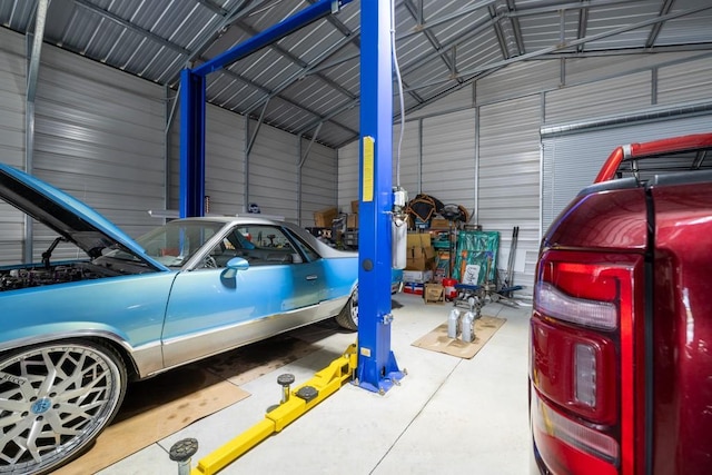 garage with a carport