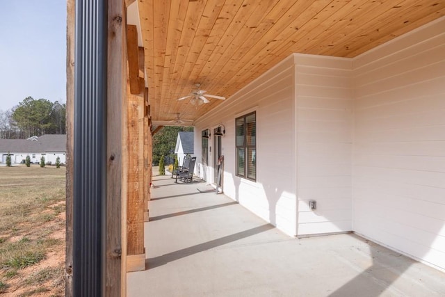 view of patio / terrace with ceiling fan