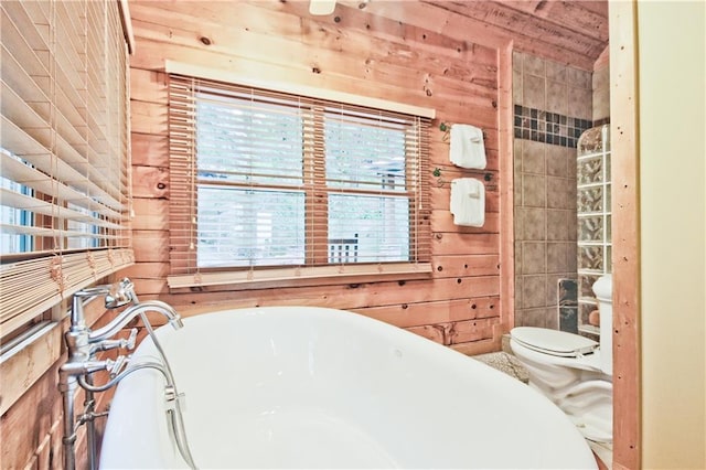 1397 Chestnut Cove Trl, Jasper, GA 30143 - bathroom with wood walls and a soaking tub