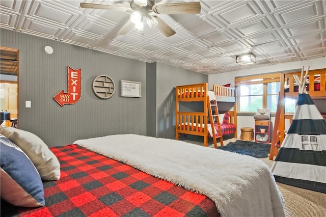 1397 Chestnut Cove Trl, Jasper, GA 30143 - bedroom with an ornate ceiling, carpet, and a ceiling fan