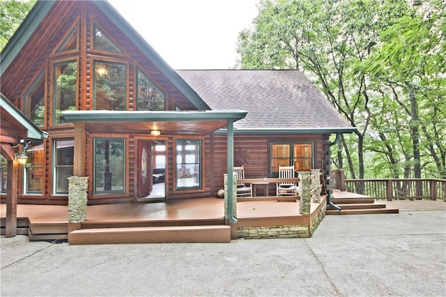 1397 Chestnut Cove Trl, Jasper, GA 30143 - rear view of property with a wooden deck and roof with shingles