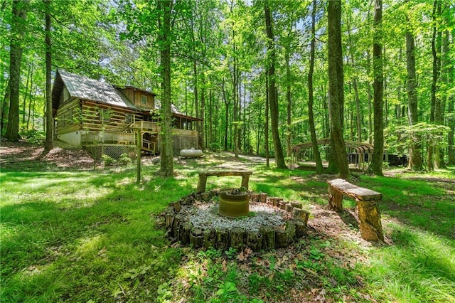 1975 Mack Rd, Douglasville, GA 30135 - view of yard with a wooden deck