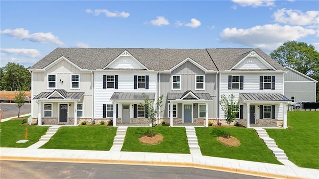 165 Mill Center Blvd Unit 108, Athens, GA 30606 - view of property with a standing seam roof, board and batten siding, and a front yard