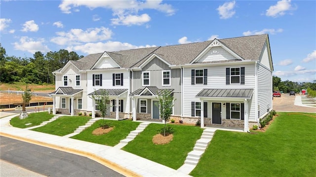 165 Mill Center Blvd Unit 108, Athens, GA 30606 - multi unit property featuring a standing seam roof, a front lawn, metal roof, and board and batten siding