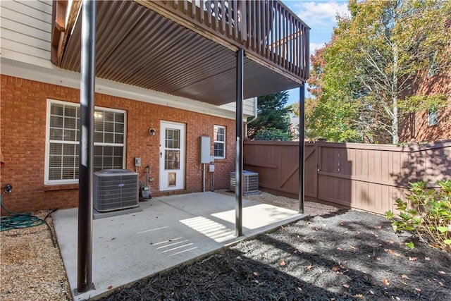 view of patio / terrace with central AC unit